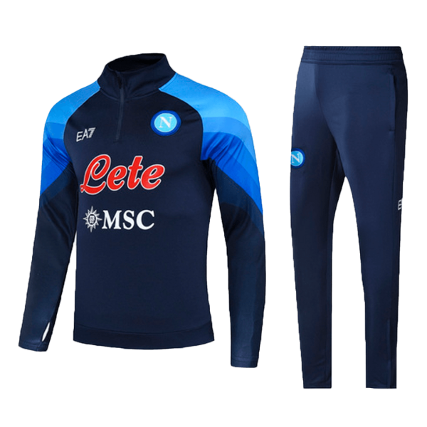 Men's Napoli Zipper Tracksuit Sweat Shirt Kit (Top+Trousers) 2022/23 EA7