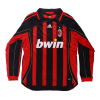 Men's Retro 2006/07 Replica AC Milan Home Long Sleeves Soccer Jersey Shirt Adidas