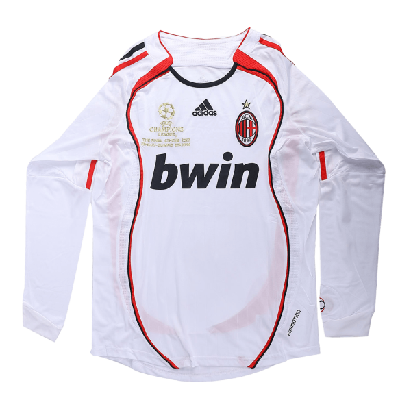 Men's Retro 2006/07 Replica AC Milan Away Long Sleeves Soccer Jersey Shirt Adidas