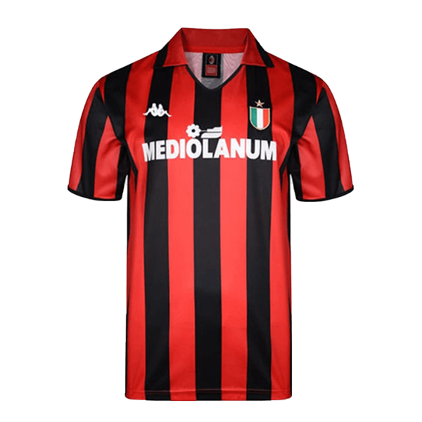 Men's Retro 1988/89 AC Milan Home Soccer Jersey Shirt Kappa