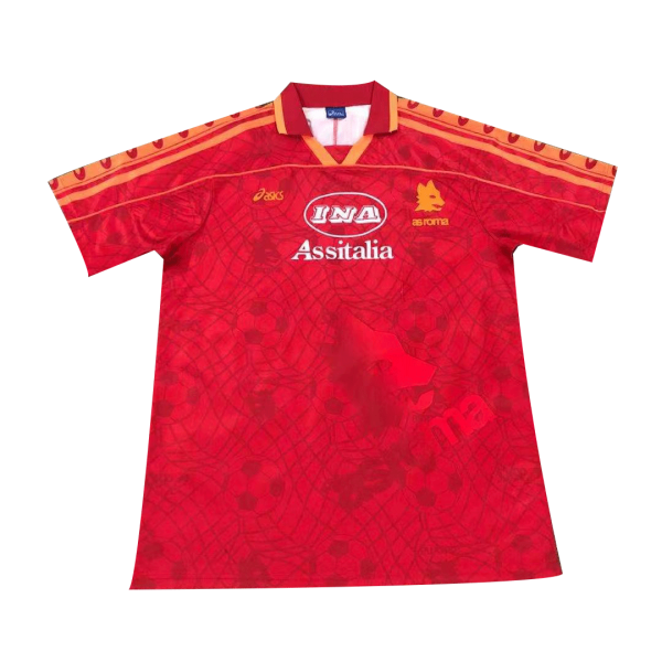 Men's Retro 1995/96 Roma Home Soccer Jersey Shirt Adidas