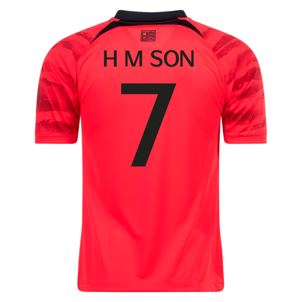 Men's Replica H M SON #7 South Korea Home Soccer Jersey Shirt 2022 Nike - World Cup 2022