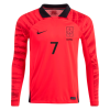 Men's H M SON #7 South Korea Home Soccer Long Sleeves Jersey Shirt 2022 Nike