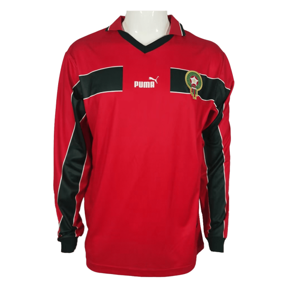 Men's Retro 1998 Replica Morocco  Third Away Long Sleeves Soccer Jersey Shirt Puma