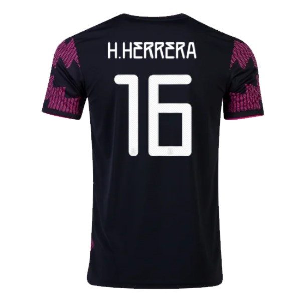 Men's Replica H.HERRERA #16 Mexico Home Soccer Jersey Shirt 2021 Adidas