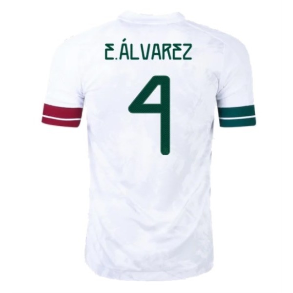 Men's Replica E.ÁLVAREZ #4 Mexico Gold Cup Away Soccer Jersey Shirt 2020 Adidas