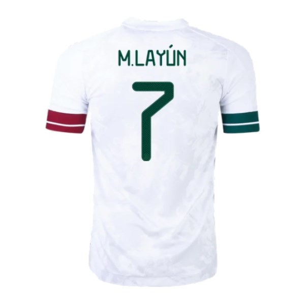 Men's Replica M.LAYÚN #7 Mexico Gold Cup Away Soccer Jersey Shirt 2020 Adidas