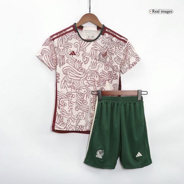 Kids Mexico Away Soccer Jersey Kit (Jersey+Shorts) 2022/23 Adidas