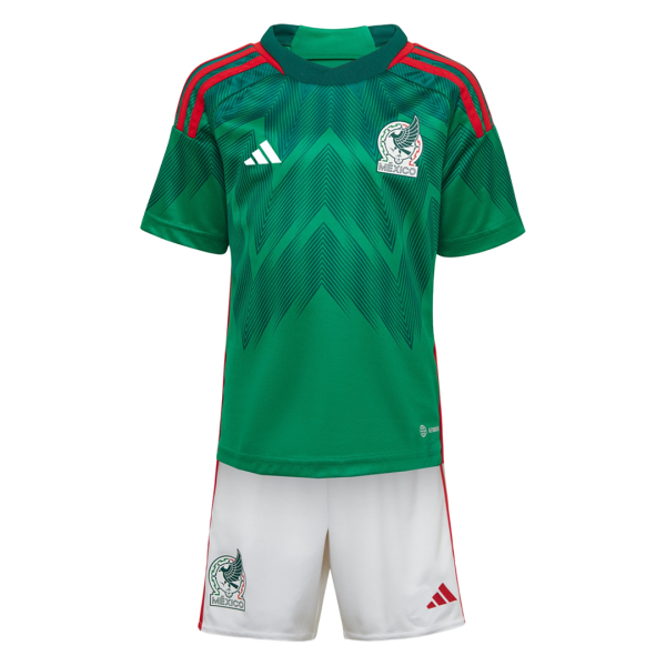 Kids Mexico Home Soccer Jersey Kit (Jersey+Shorts) 2022 Adidas - World Cup 2022