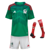 Kids Mexico Home Soccer Jersey Whole Kit (Jersey+Shorts+Socks) 2022 Adidas - Wrold Cup 2022