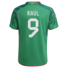 Men's Replica Raúl #9 Mexico Home Soccer Jersey Shirt 2022 Adidas - World Cup 2022