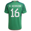 Men's Replica H.HERRERA #16 Mexico Home Soccer Jersey Shirt 2022 Adidas - World Cup 2022