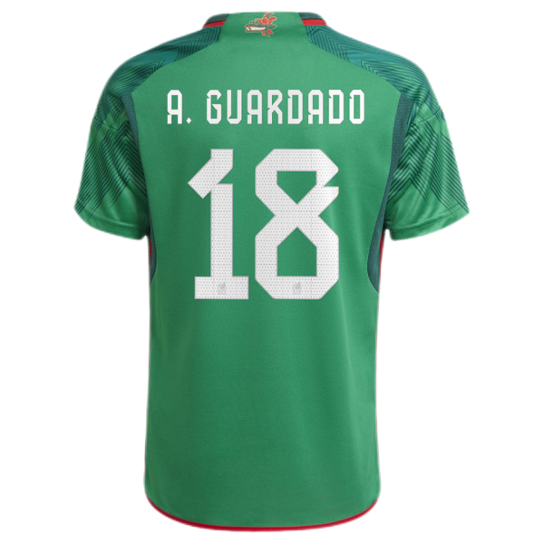 Men's Replica A.GUARDADO #18 Mexico Home Soccer Jersey Shirt 2022 Adidas - World Cup 2022