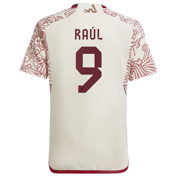 Men's Replica Raúl #9 Mexico Away Soccer Jersey Shirt 2022 Adidas - World Cup 2022
