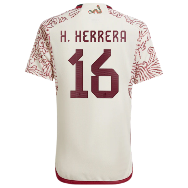Men's Replica H.HERRERA #16 Mexico Away Soccer Jersey Shirt 2022 Adidas - World Cup 2022