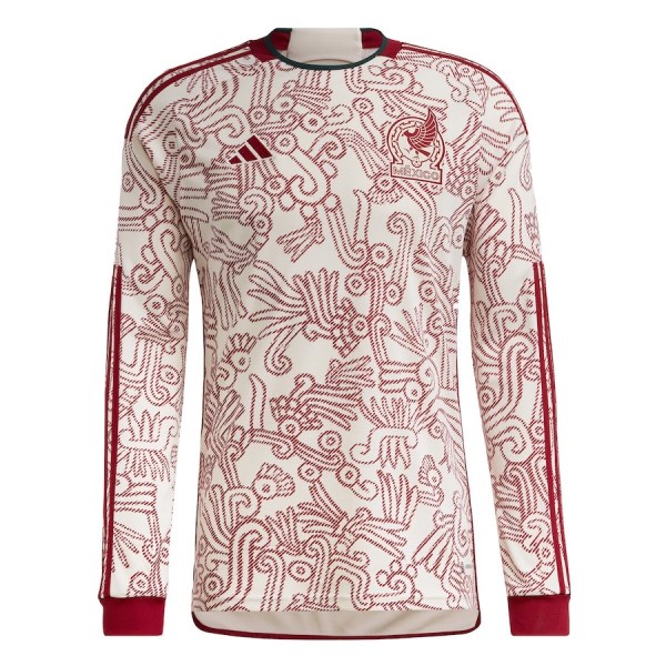 Men's Replica Mexico Away Long Sleeves Soccer Jersey Shirt 2022 Adidas - World Cup 2022