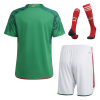 Men's Replica Mexico Home Soccer Jersey Whole Kit (Jersey+Shorts+Socks) 2022 Adidas