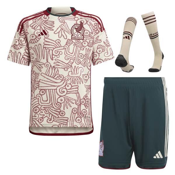Men's Replica Mexico Away Soccer Jersey Whole Kit (Jersey+Shorts+Socks) 2022 Adidas - World Cup 2022