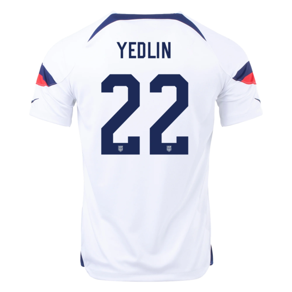 Men's Replica YEDLIN #22 USA Home Soccer Jersey Shirt 2022 Nike - World Cup 2022
