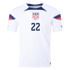 Men's Authentic YEDLIN #22 USA Home Soccer Jersey Shirt 2022 Nike World Cup 2022