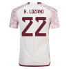 Men's Authentic H.LOZANO #22 Mexico Away Soccer Jersey Shirt 2022 Adidas World Cup 2022