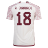 Men's Authentic A.GUARDADO #18 Mexico Away Soccer Jersey Shirt 2022 Adidas World Cup 2022