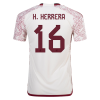 Men's Authentic H.HERRERA #16 Mexico Away Soccer Jersey Shirt 2022 Adidas World Cup 2022