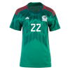 Women's Replica H.LOZANO #22 Mexico Home Soccer Jersey Shirt 2022 Adidas
