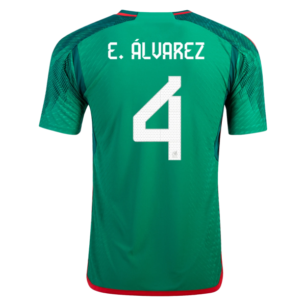 Women's Replica E.ÁLVAREZ #4 Mexico Home Soccer Jersey Shirt 2022 Adidas