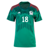 Women's Replica A.GUARDADO #18 Mexico Home Soccer Jersey Shirt 2022 Adidas