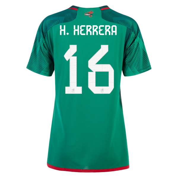 Women's Replica H.HERRERA #16 Mexico Home Soccer Jersey Shirt 2022 Adidas