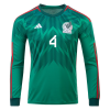 Men's E.ÁLVAREZ #4 Mexico Home Soccer Long Sleeves Jersey Shirt 2022 Adidas