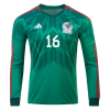Men's H.HERRERA #16 Mexico Home Soccer Long Sleeves Jersey Shirt 2022 Adidas