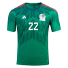 Men's Authentic H.LOZANO #22 Mexico Home Soccer Jersey Shirt 2022 Adidas