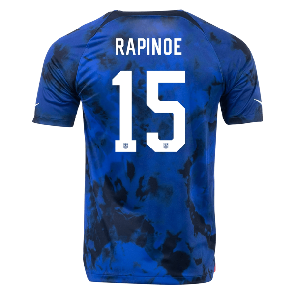 Men's Replica RAPINOE #15 USA Away Soccer Jersey Shirt 2022 Nike - World Cup 2022