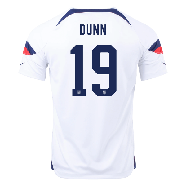Men's Replica DUNN #19 USA Home Soccer Jersey Shirt 2022 Nike - World Cup 2022