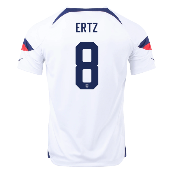 Men's Replica ERTZ #8 USA Home Soccer Jersey Shirt 2022 Nike - World Cup 2022