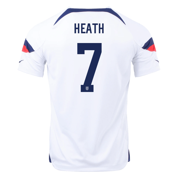 Men's Replica HEATH #7 USA Home Soccer Jersey Shirt 2022 Nike - World Cup 2022