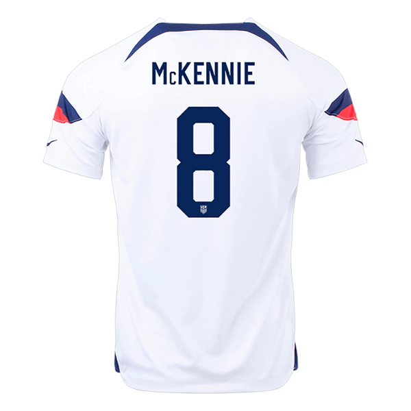 Men's Replica McKENNIE #8 USA Home Soccer Jersey Shirt 2022 Nike - World Cup 2022