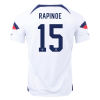 Men's Replica RAPINOE #15 USA Home Soccer Jersey Shirt 2022 Nike - World Cup 2022