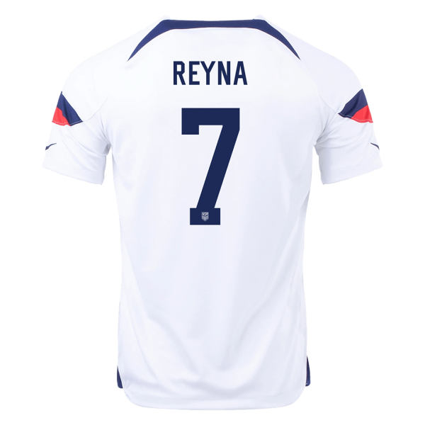 Men's Replica REYNA #7 USA Home Soccer Jersey Shirt 2022 Nike - World Cup 2022