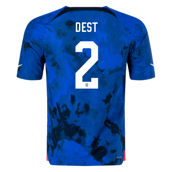 Men's Authentic DEST #2 USA Away Soccer Jersey Shirt 2022 Nike World Cup 2022