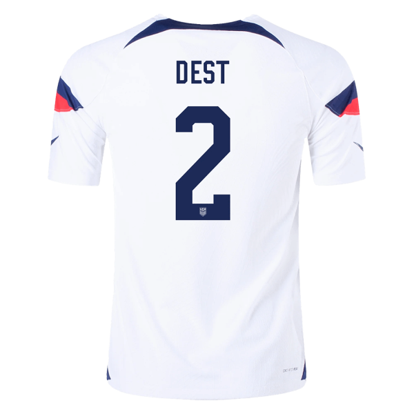 Men's Authentic DEST #2 USA Home Soccer Jersey Shirt 2022 Nike World Cup 2022
