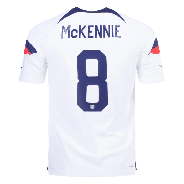 Men's Authentic McKENNIE #8 USA Home Soccer Jersey Shirt 2022 Nike World Cup 2022