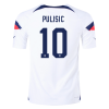 Men's Authentic PULISIC #10 USA Home Soccer Jersey Shirt 2022 Nike World Cup 2022