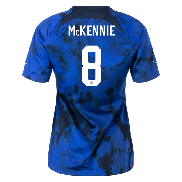 Women's Replica McKENNIE #8 USA Away Soccer Jersey Shirt 2022 Nike