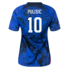 Women's Replica PULISIC #10 USA Away Soccer Jersey Shirt 2022 Nike
