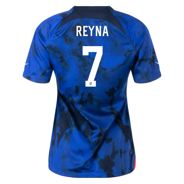 Women's Replica REYNA #7 USA Away Soccer Jersey Shirt 2022 Nike