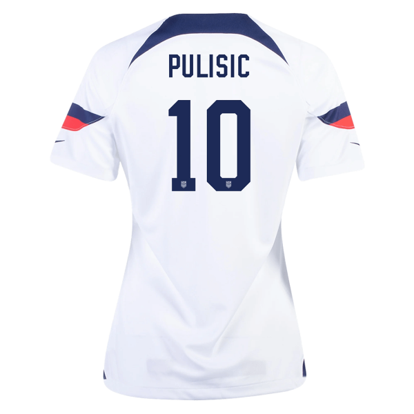 Women's Replica PULISIC #10 USA Home Soccer Jersey Shirt 2022 Nike
