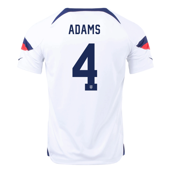 Men's Replica ADAMS #4 USA Home Soccer Jersey Shirt 2022 Nike - World Cup 2022